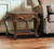 24" Oak Solid Wood Square End Table With Shelf