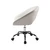 White and Silver Faux Leather Adjustable Height Swivel Rolling Office Chair
