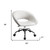 White and Silver Faux Leather Adjustable Height Swivel Rolling Office Chair