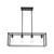 Black Metal Four Light Caged Rectangular Hanging Pendent Light