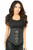 Top Drawer Steel Boned Pinstripe Underbust Corset with Buckling