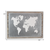 25" X 34" Brown and Gray Wood and Metal World Map Hanging Dimensional Sculpture