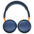 Blue & Orange Compact Soft Comfort Bluetooth Headphones