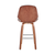26" Gray And Brown Swivel Counter Height Bar Chair