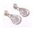 White Diamond Simulated, Vintage-Style Drop Earrings in Sterling Silver