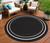 8' Black And Ivory Round Indoor Outdoor Area Rug