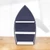 30" Navy Blue And White Metal and Wood Boat Shaped Bookcase
