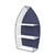 30" Navy Blue And White Metal and Wood Boat Shaped Bookcase