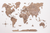 24" X 39" Wood Brown Wood World Map Hanging Dimensional Sculpture