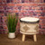 Parkland Collection Guroom Transitional Beige Cotton Wooden Stool
