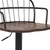 23" Brown And Black Iron Low Back Adjustable Height Bar Chair