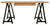 60" Natural and Black Solid Wood and Metal Trestle Executive Desk