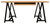 60" Natural and Black Solid Wood and Metal Trestle Executive Desk