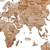 35" X 59" Wood Brown Wood World Map Hanging Dimensional Sculpture