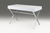 47" White and Silver Wood and Metal Computer Desk With Two Drawers