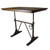 Adjustable Height Brown and Black Solid Wood and Iron Writing Desk