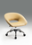 Beige and Silver Faux Leather Adjustable Height Swivel Rolling Office Chair