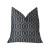 Plutus Midnight Padlock Blue, Black and Beige Luxury Throw Pillow