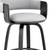 26" Gray And Black Iron Swivel Low Back Counter Height Bar Chair
