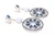 Blue Lace Agate & Sapphire Color Circle Dangle Earrings, 925 Sterling Silver