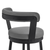26" Gray And Black Iron Swivel Counter Height Bar Chair