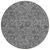 8' Gray Charcoal And Silver Round Floral Washable Indoor Outdoor Area Rug