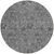 8' Gray Charcoal And Silver Round Floral Washable Indoor Outdoor Area Rug