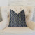 Plutus Midnight Padlock Blue, Black and Beige Luxury Throw Pillow