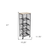 41" Black And Natural Metal And Wood Basket Storage Rolling Cabinet