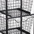 41" Black And Natural Metal And Wood Basket Storage Rolling Cabinet