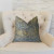 Plutus Myrtle  Navy Blue and Taupe Handmade Luxury Pillow