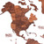 47" X 79" Brown and Tan Wood World Map Hanging Dimensional Sculpture