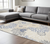 8' X 10' Ivory Gray And Blue Floral Area Rug