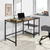 43" Brown and Black Wood and Metal H-Shape Computer Desk