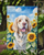 Clumber Spaniel in Sunflowers Garden Flag