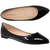 SOBEYO Womens Ballet Flats Patent Leather Pointed Toe Slip On Closed Toe Shoes