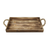 20" Brown Distressed Wood Handmade Serving Tray With Rope Handles