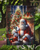English Bull Terrier and Santa Claus Garden Flag