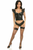 Lavish Faux Leather Bustier Top with Ruffle Sleeves