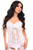 Lavish White Lycra & Lace Hook & Eye Stretch Bustier Corset