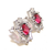 Multi-Stone Cz Stud Earrings in 925 Sterling Silver