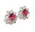 Multi-Stone Cz Stud Earrings in 925 Sterling Silver