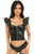 Lavish Faux Leather Bustier Top with Ruffle Sleeves