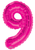 Hot Pink #9 Mylar Balloon