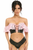 Lavish Lace & Faux Leather Bustier Top
