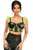 Lavish Fishnet & Faux Leather Underwire Bustier Top with Removable Ruffle Sleeves