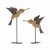 Bird on Stake (Set of 2) 5"L x 6.25"H, 5"L x 8"H Wood/Iron