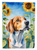 English Foxhound in Sunflowers Garden Flag