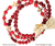 Bracelet Triple Red Burgundy Beads