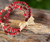 Bracelet Triple Red Burgundy Beads